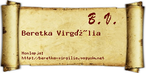 Beretka Virgília névjegykártya